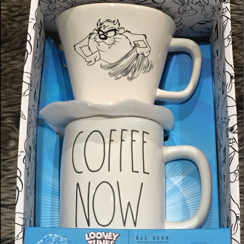NWIB Rae Dunn x Looney Tunes Taz Coffee  Drip Brew Extra Large Mug Set